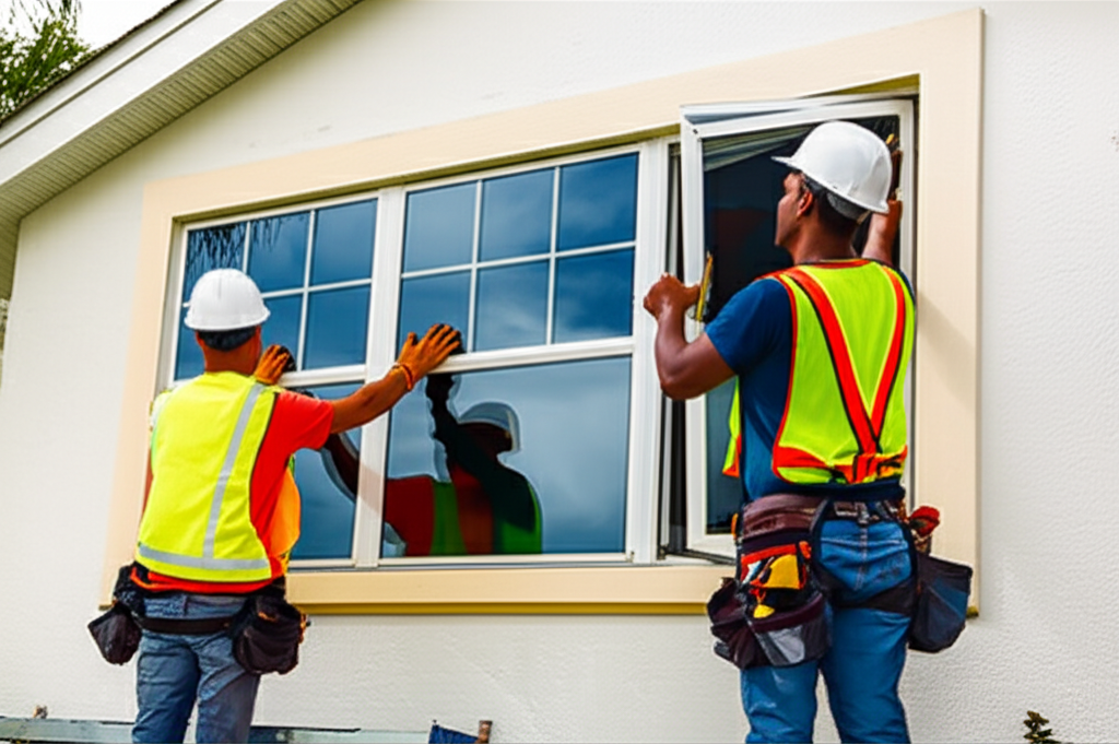 Hurricane-rated impact windows protecting against wind and debris